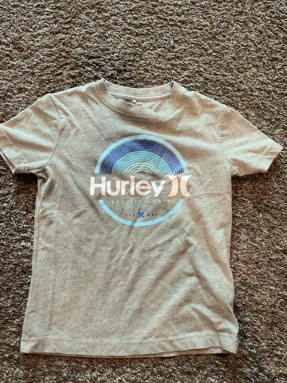 Hurley Brown Heather Tee with Black Logo Print